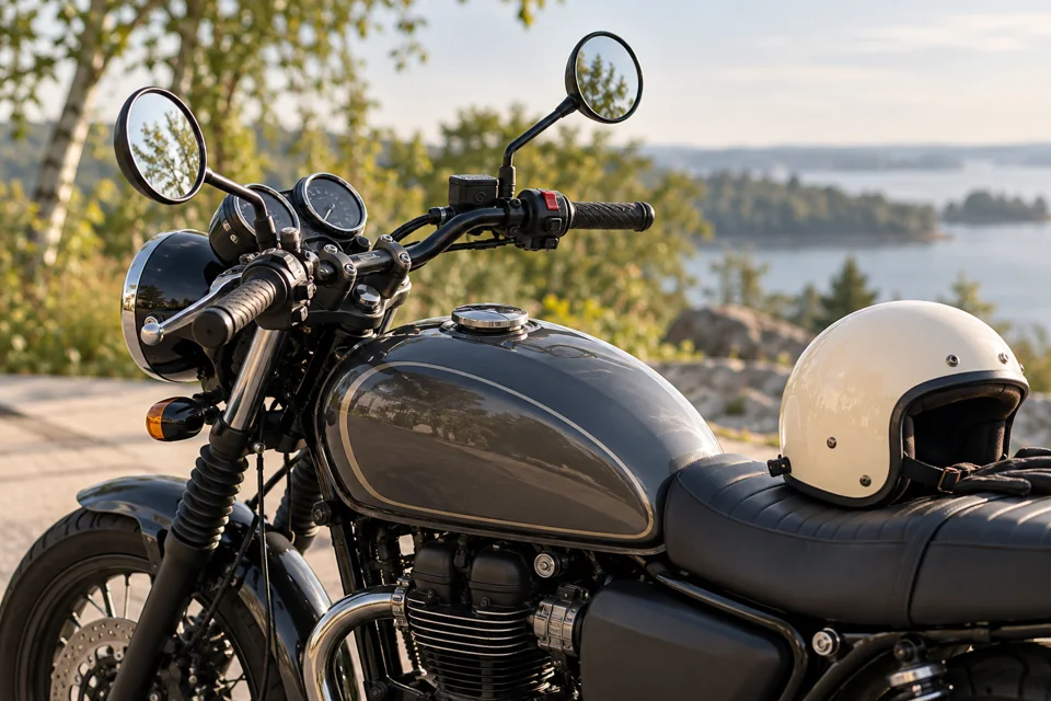 Motocykl i kask — zdjęcie ilustracyjne
